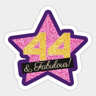 44th Birthday Gifts Women Fabulous - Pink Gold Sticker